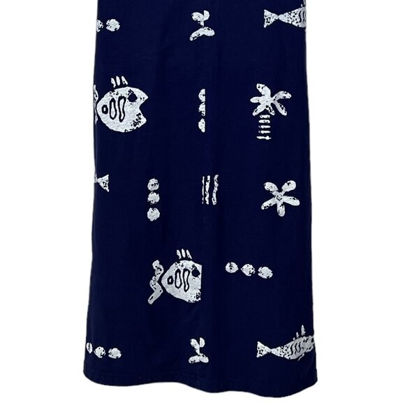 Hilo Hattie Hawaiian Sleeveless Fish Palm Trees Resort Ocean Long Maxi Dress  XS - Picture 6 of 8